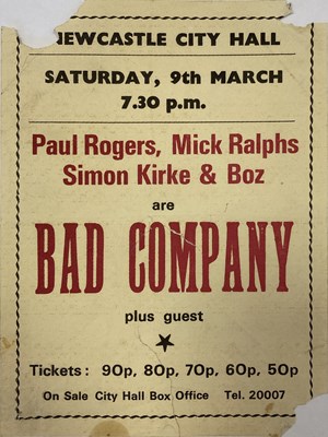 Lot 121 - BAD COMPANY, PAUL KOSSOFF & BACK STREET CRAWLER FLYER / PROGRAMMES / PHOTOS &  TICKET STUBS.