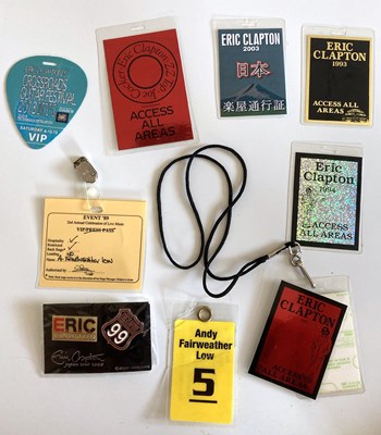 Lot 143 - ERIC CLAPTON CONCERT PASSES - OWNED BY ANDY FAIRWEATHER LOW.