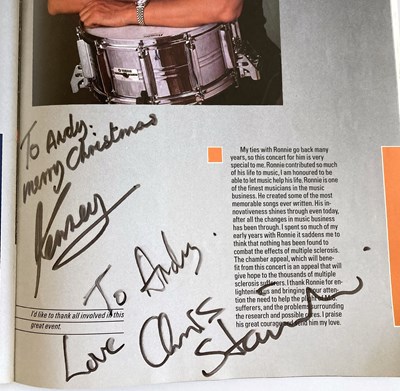 Lot 400 - RONNIE LANE APPEAL PROGRAMME - SIGNED BY JIMMY PAGE / CLAPTON / ROLLING STONES AND MORE.