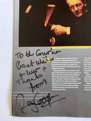 Lot 400 - RONNIE LANE APPEAL PROGRAMME - SIGNED BY JIMMY PAGE / CLAPTON / ROLLING STONES AND MORE.