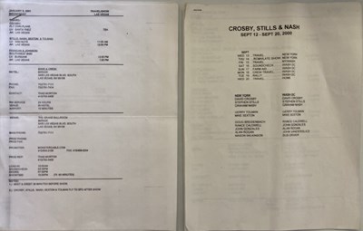 Lot 147 - CROSBY, STILLS, NASH AND YOUNG TOUR ITINERARIES.