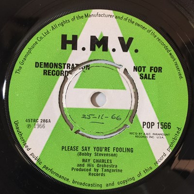 Lot 705 - RAY CHARLES - PLEASE SAY YOU'RE FOOLING/ I DON'T NEED NO DOCTOR 7" DEMO (POP 1566)