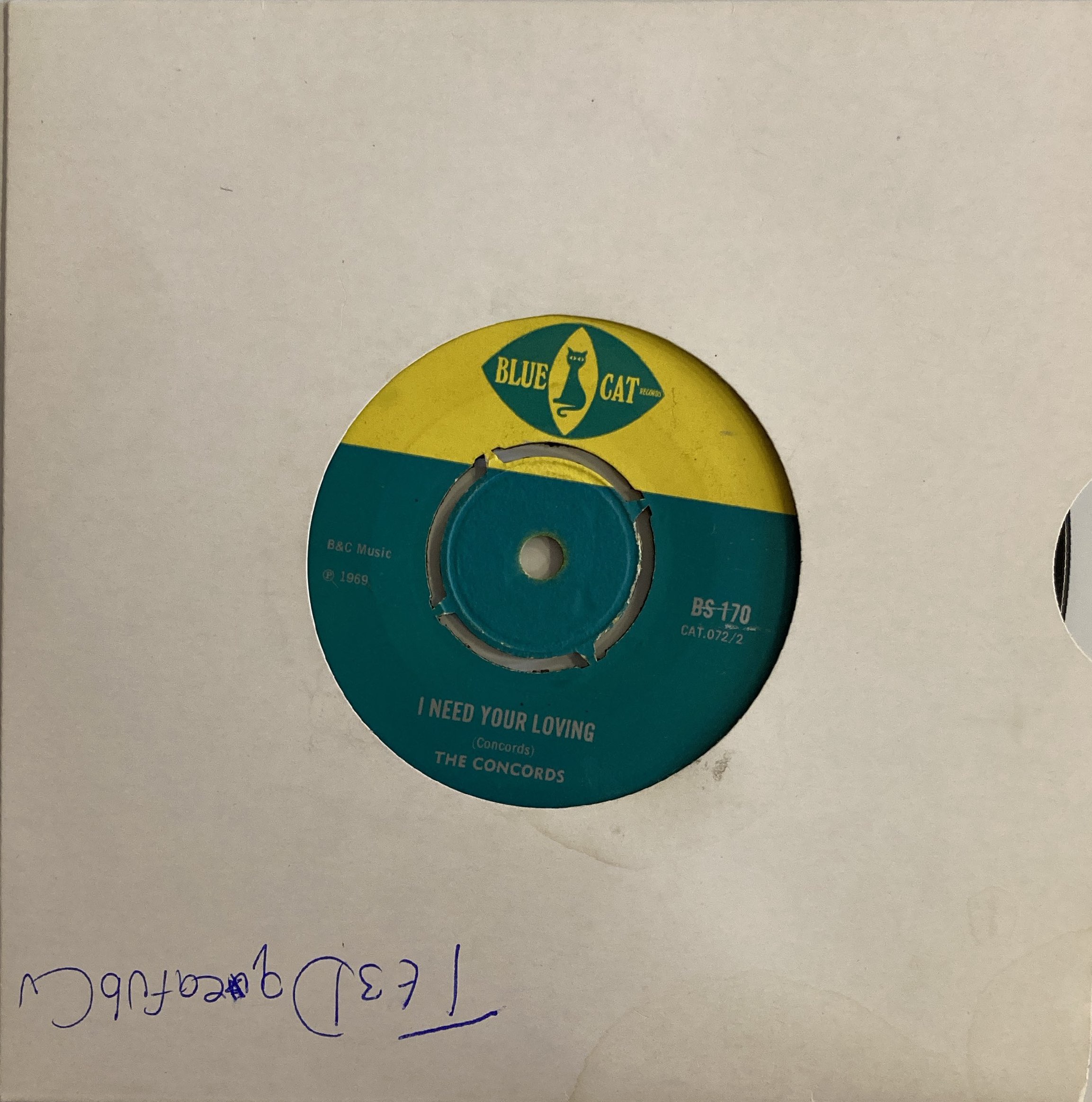 Lot 1232 - THE CONCORDS - BETTOO C/W I NEED YOUR