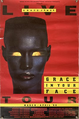 Lot 292 - GRACE JONES IN YOUR FACE TOUR POSTER.