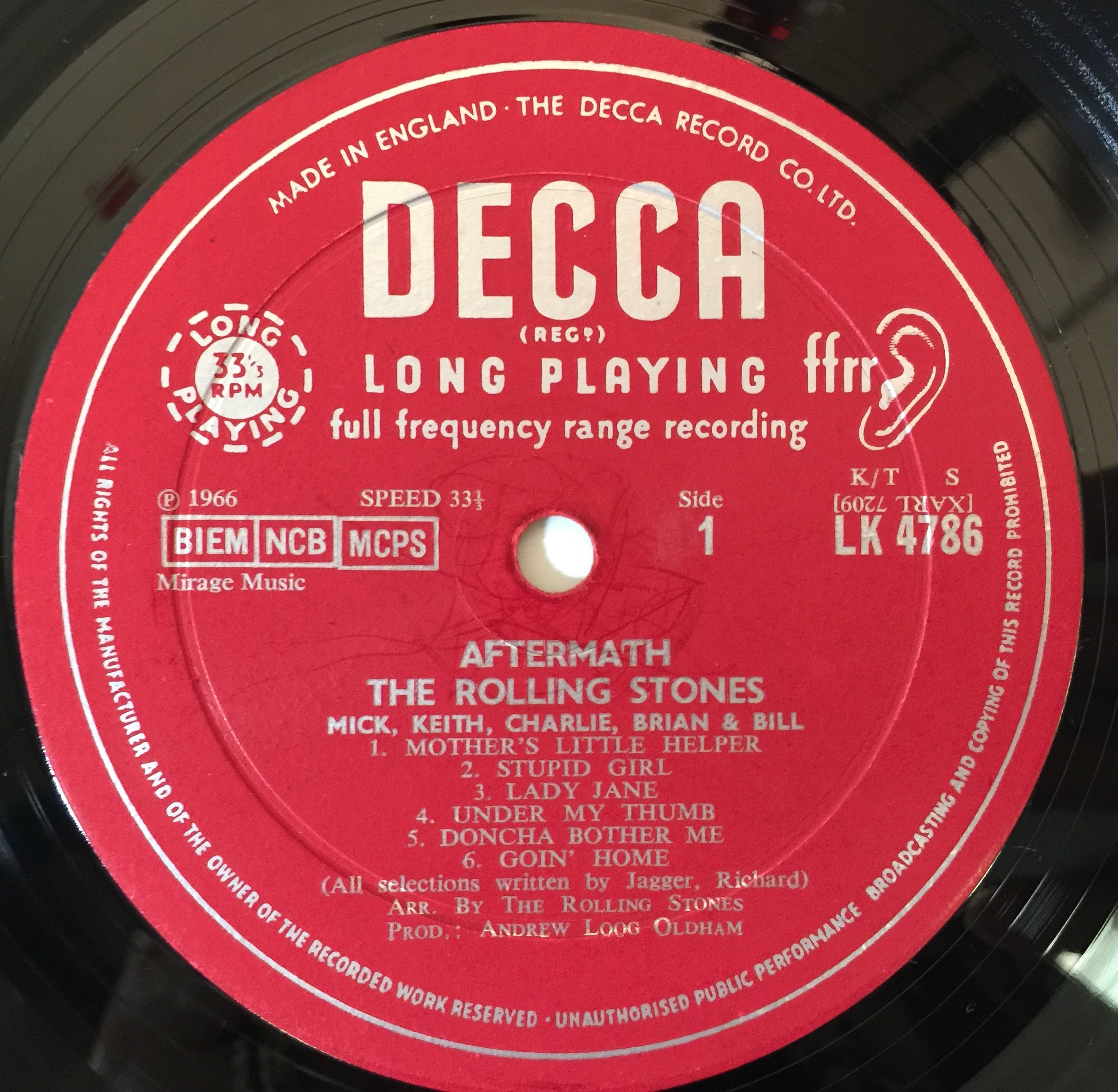 Lot 1238 - THE ROLLING STONES - AFTERMATH LP (ORIGINAL