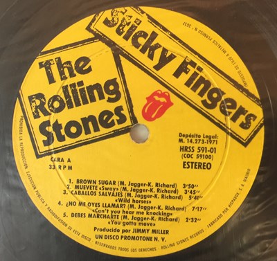 Lot 1240 - THE ROLLING STONES - STICKY FINGERS LPs (ORIGINAL UK AND SPANISH COPIES)