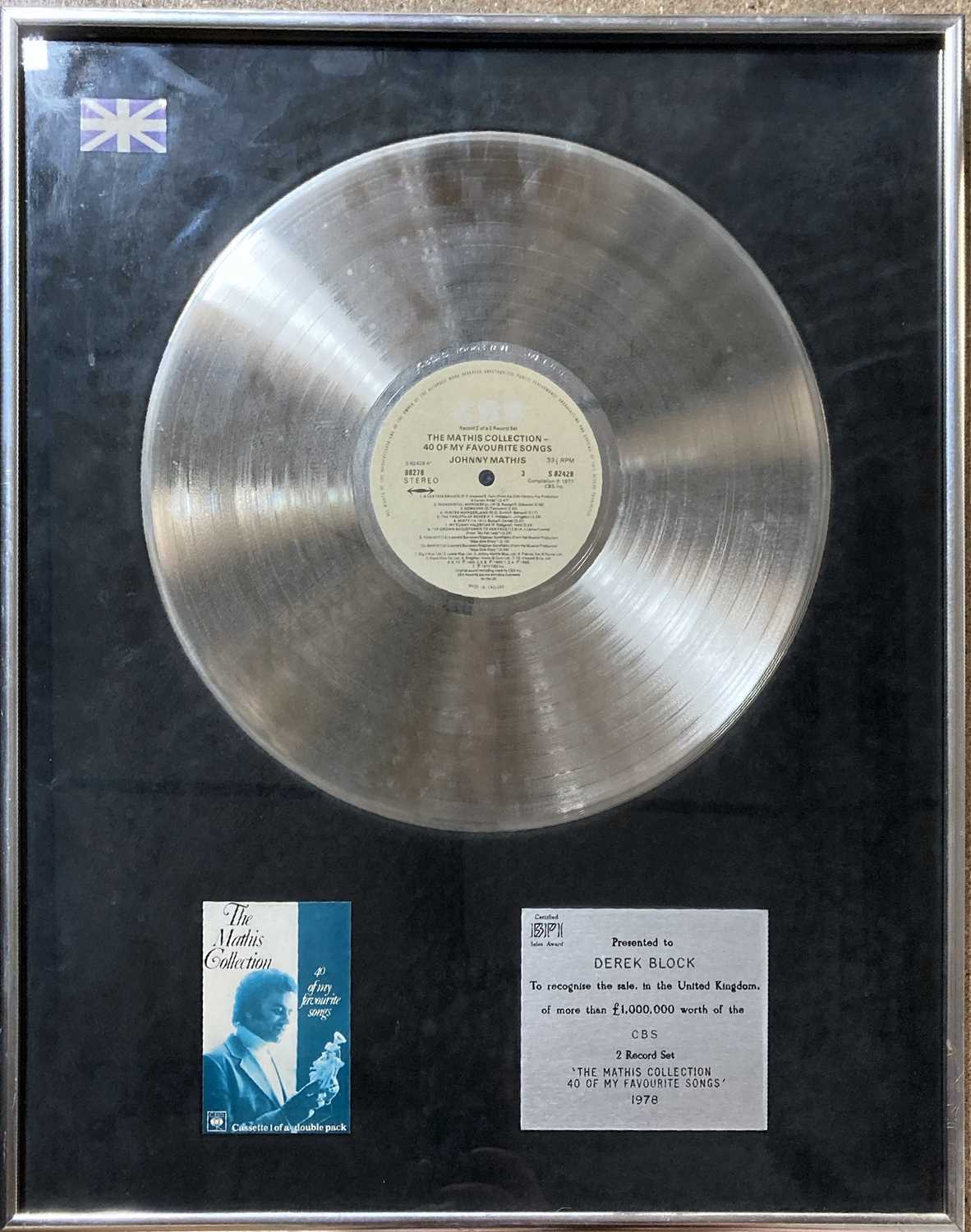 Lot 164 - JOHNNY MATHIS BPI AWARD COLLECTION.