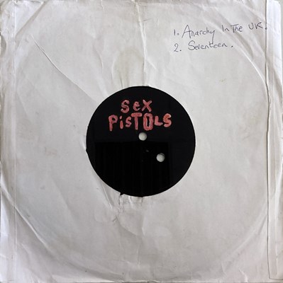 Lot 1249 - SEX PISTOLS - ANARCHY IN THE UK/SEVENTEEN - SINGLE-SIDED ACETATE RECORDING