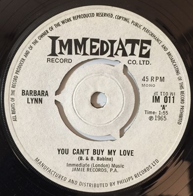 Lot 722 - BARBARA LYNN - UK 7" RARITIES