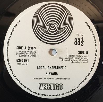 Lot 45 - NIRVANA - LOCAL ANAESTHETIC LP (ORIGINAL UK VERTIGO SWIRL - 6360 031)