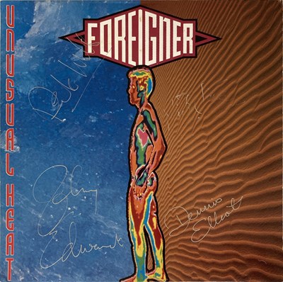 Lot 554 - FOREIGNER SIGNED UNUSUAL HEAT LP