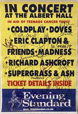 Lot 391 - 2003 TEENAGE CANCER TRUST SIGNED POSTER - OASIS / MADNESS / COLDPLAY AND MORE.