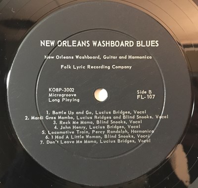 Lot 171 - SNOOKS EAGLIN - NEW ORLEANS WASHBOARD BLUES LP (FL 107)