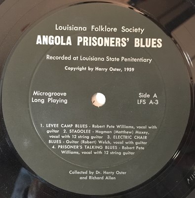 Lot 179 - ROBERT PETE WILLIAMS - ANGOLA PRINSONERS' BLUES LP (LFS A-3)