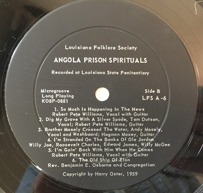 Lot 184 - VARIOUS - ANGOLA PRISON SPIRITUALS LP (LFS A-6)