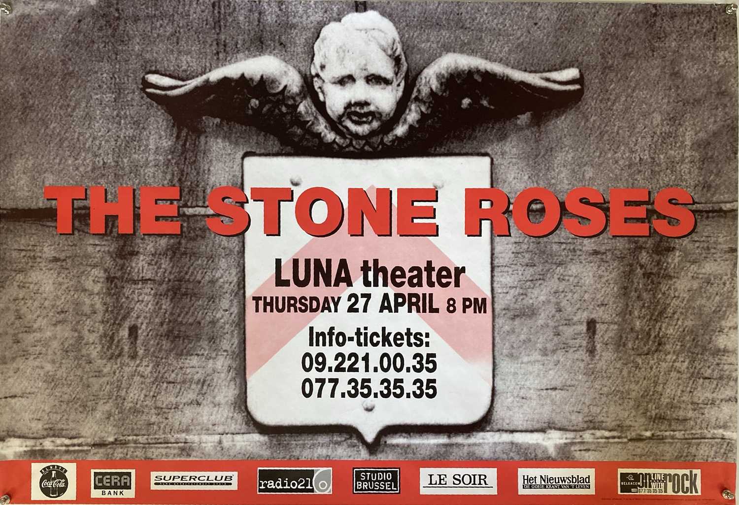 Lot 209 - STONE ROSES - LUNA THEATRE BRUSSELS CONCERT POSTER.