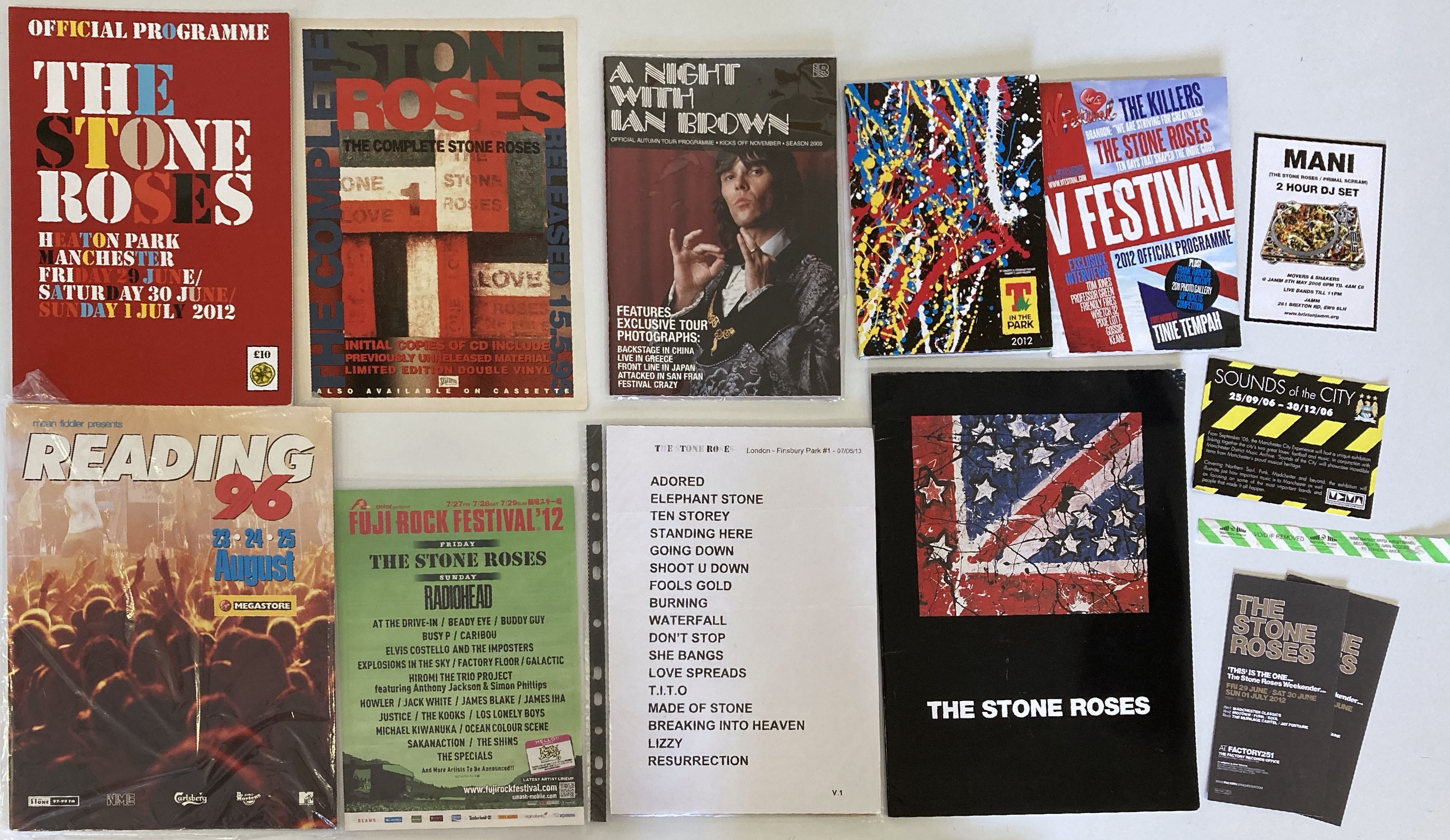 Lot 225 STONE ROSES CONCERT MEMORABILIA.