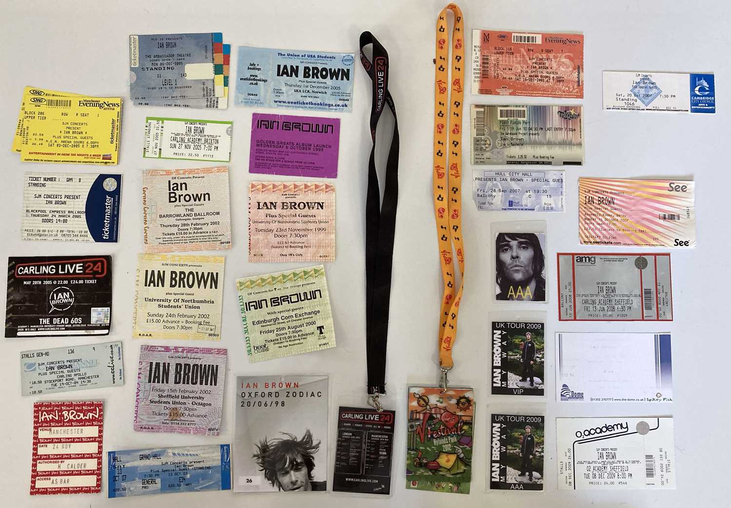 Lot 228 - IAN BROWN TICKETS AND PASSES.