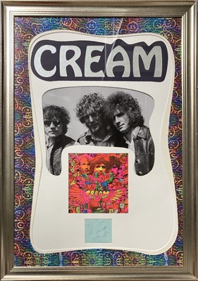 Lot 154 - CREAM AUTOGRAPHS IN FRAMED DISPLAY.