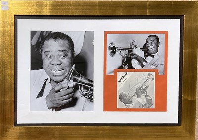 Lot 155 - LOUIS ARMSTRONG SIGNED DISPLAY.