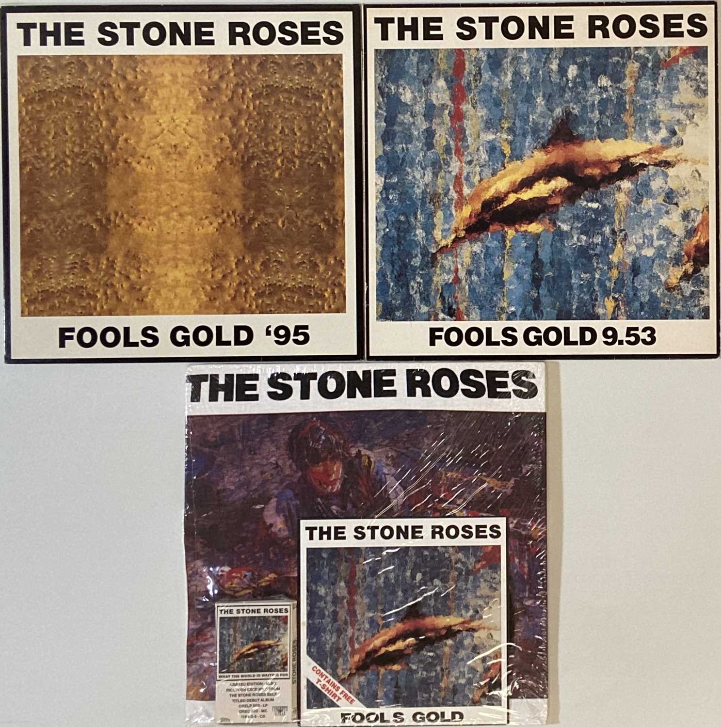 Lot 309 - STONE ROSES - FOOLS GOLD 12"/7" COLLECTION (WITH SEALED AUSSIE COPY WITH T-SHIRT!)