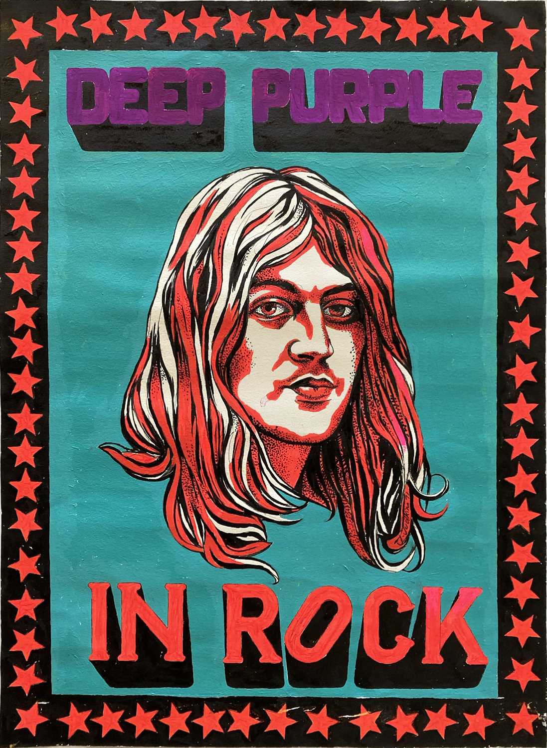 Lot 284 - DEEP PURPLE HAND PAINTED POSTER.