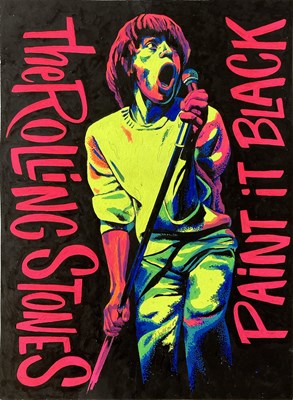 Lot 282 - THE ROLLING STONES HAND PAINTED POSTER.