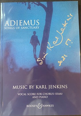 Lot 18 - KARL JENKINS – SIGNED ADIEMUS SCORE, SIGNED CONDUCTOR’S BATON, AND SIGNED, FRAMED TITLE PAGES OF ADIEMUS AND PALLADIO