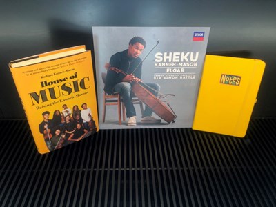 Lot 31 - SHEKU AND BRAIMAH KANNEH-MASON – ‘IN CONVERSATION WITH’ ONLINE MEET + SIGNED COLLECTOR’S EDITION PRINT, LP SLEEVE, NOTEPAD AND ‘HOUSE OF MUSIC’ BOOK
