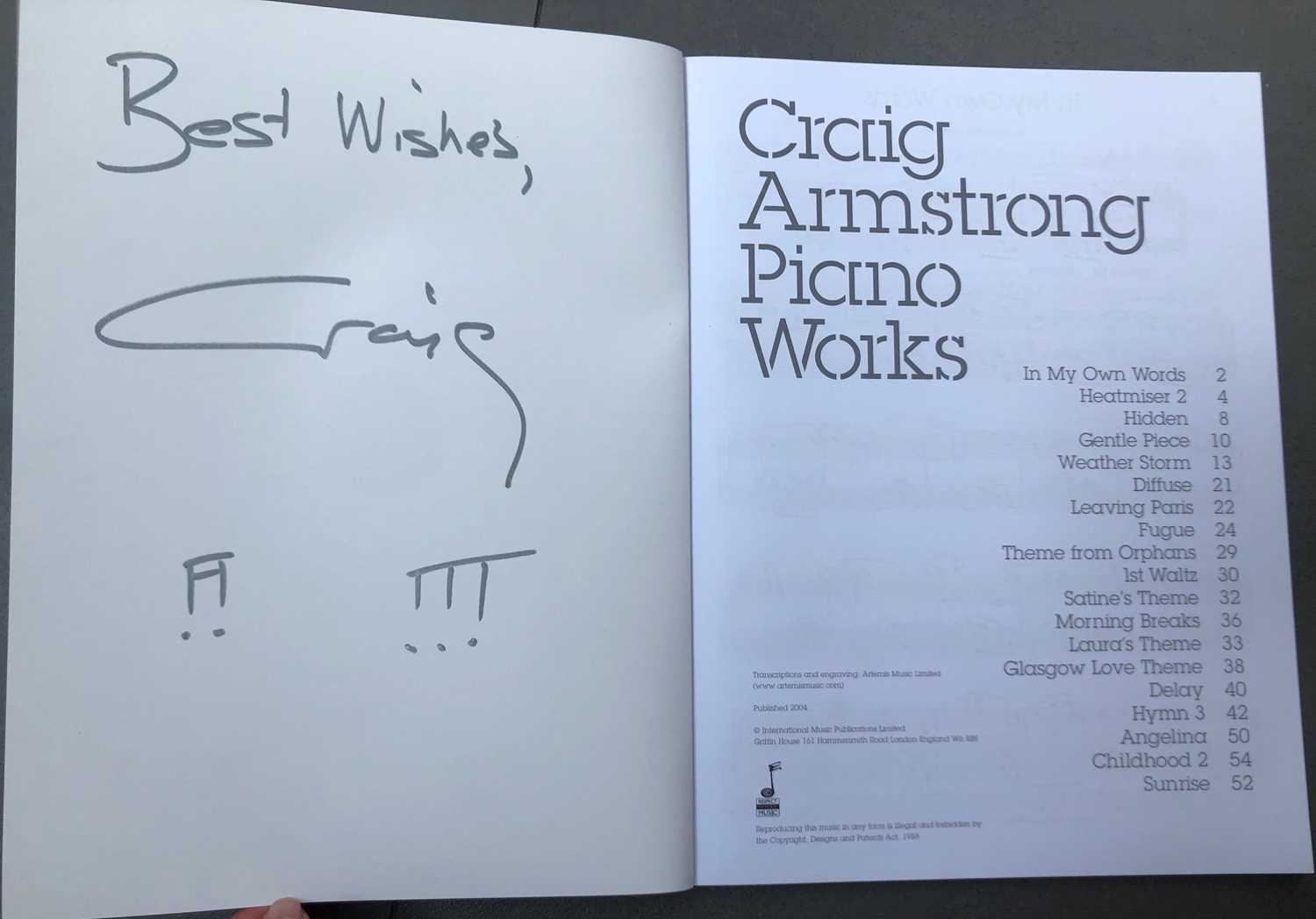 Lot 19 - CRAIG ARMSTRONG – SIGNED SCORE SHEET