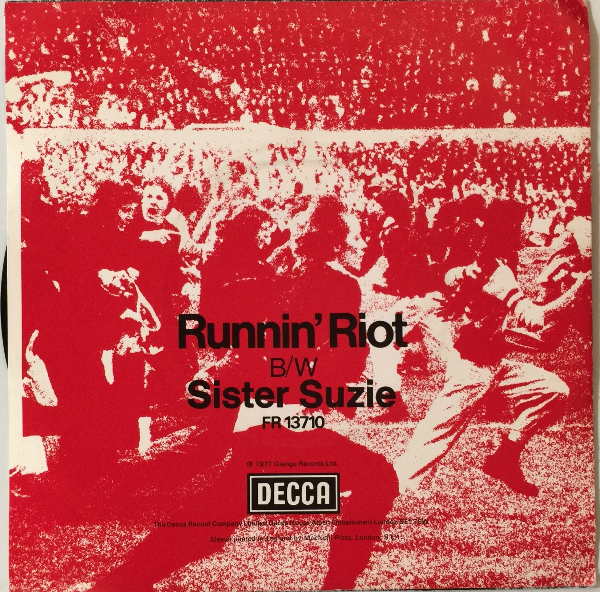 Lot 516 - COCK SPARRER - RUNNIN' RIOT 7