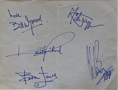 Lot 462 - ROLLING STONES PAGE - SIGNED BY BILL WYMAN AND CHARLIE WATTS.