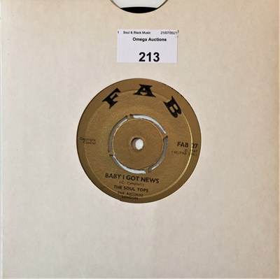 Lot 213 - THE SOUL TOPS/ TEDDY KING - BABY I GOT NEWS/ MEXICAN DIVORCE 7" (FAB 27)