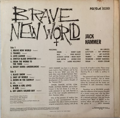 Lot 174 - JACK HAMMER - BRAVE NEW WORLD LP (ORIGINAL UK PRESSING - POLYDOR 582001)