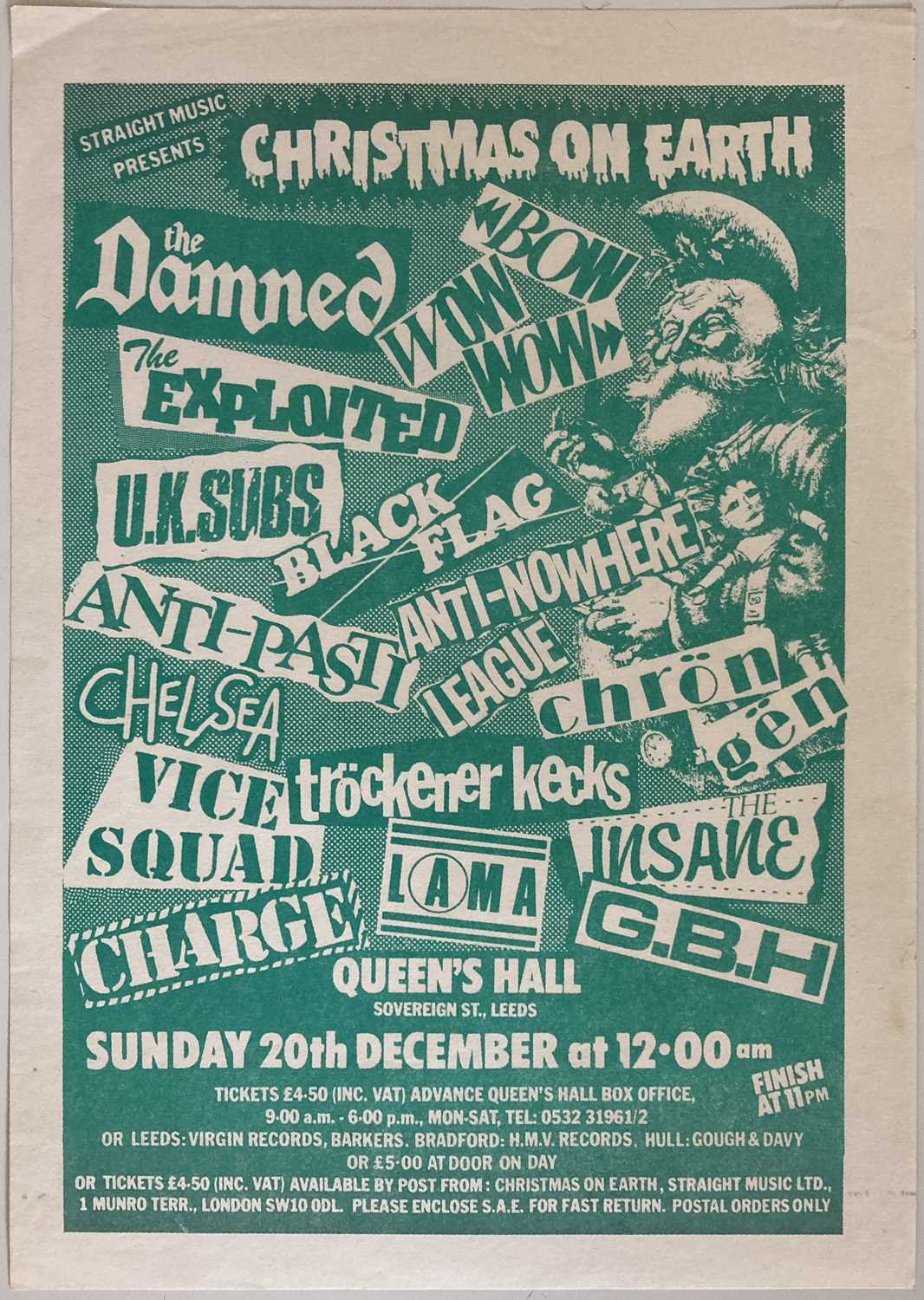 Lot 430 - THE DAMNED/BLACK FLAG 1981 FLYER.