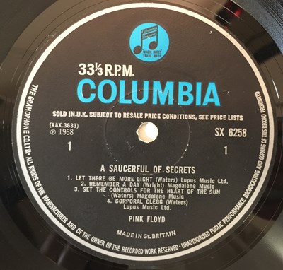 Lot 606 - PINK FLOYD - A SAUCERFUL OF SECRETS LP (1ST UK MONO PRESSING - COLUMBIA SX 6258)
