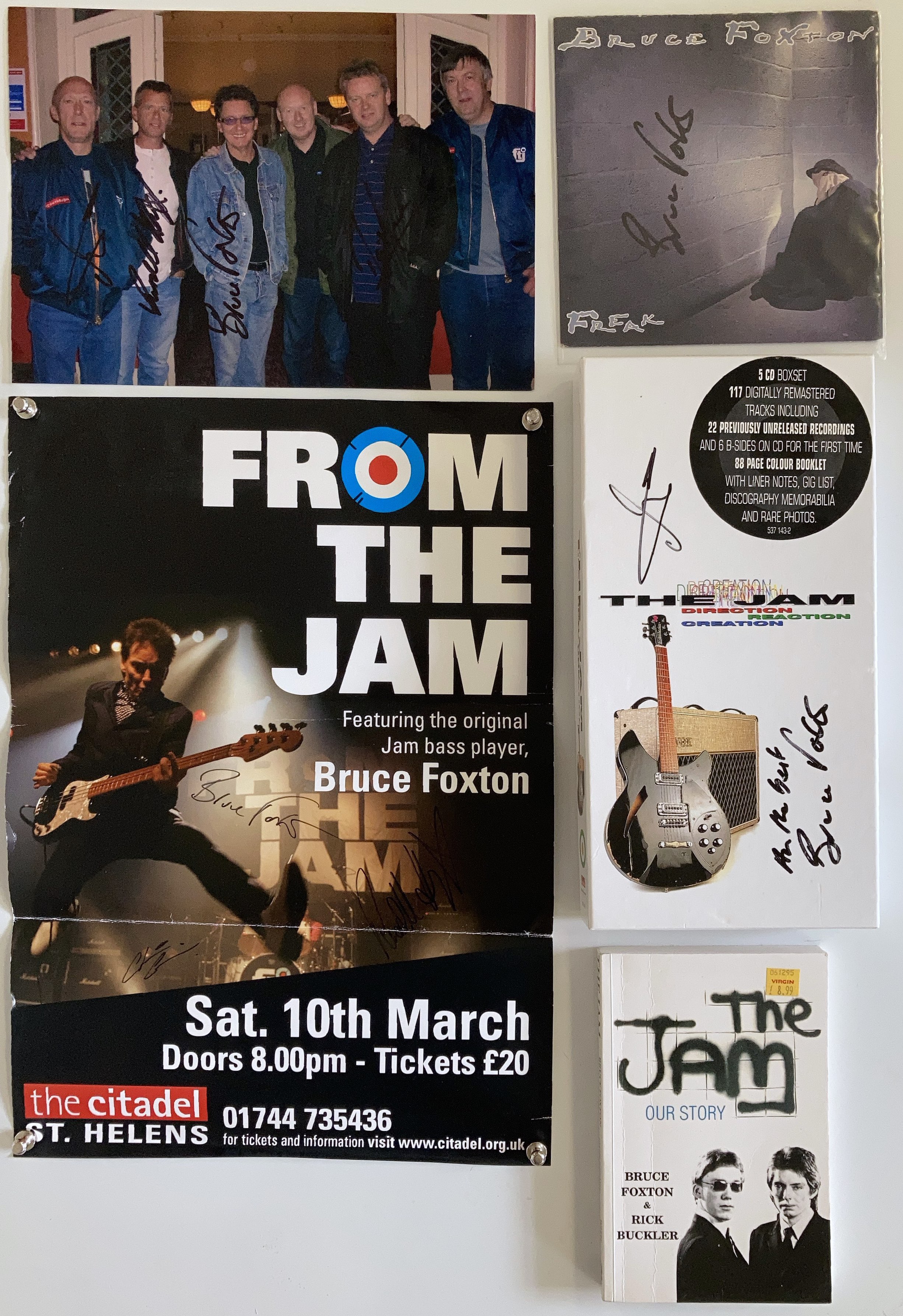 Lot 438 THE JAM FOXTON BUCKLER SIGNED ITEMS