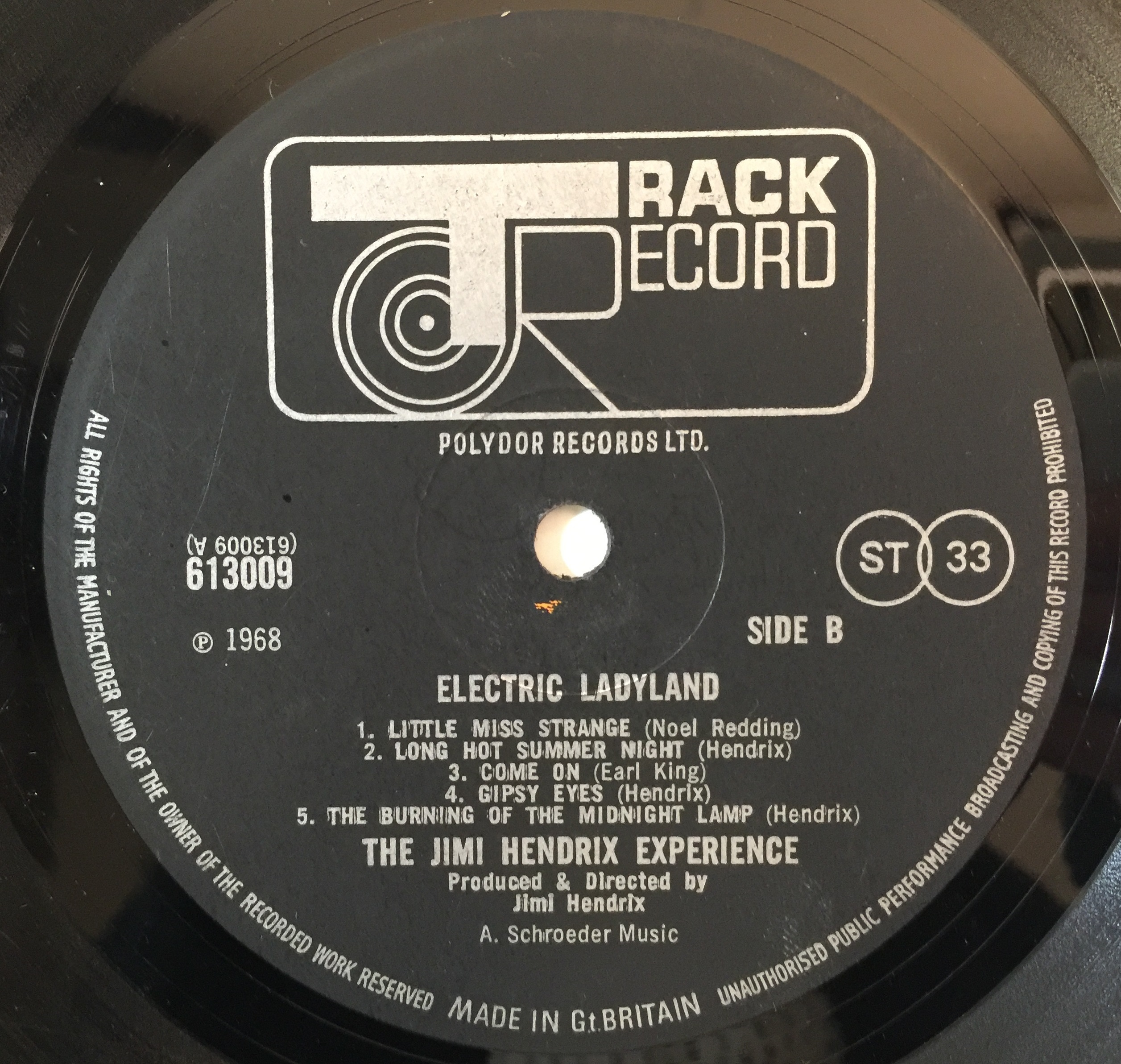 極上品! UK Original 最初回 Track 613008-9 Elelctric Ladyland The