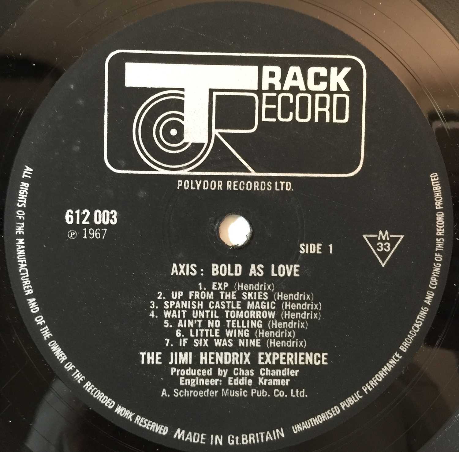 Lot 611 JIMI HENDRIX AXIS BOLD AS LOVE LP