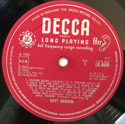 Lot 616 - DAVY GRAHAM - FOLK, BLUES & BEYOND LP (ORIGINAL UK PRESSING - DECCA LK 4649)