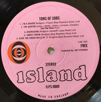 Lot 625 - FREE - TONS OF SOBS LP (2ND UK 1969 PRESSING COPY - ISLAND ILPS 9089)