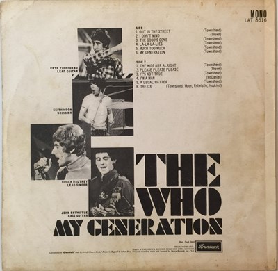 Lot 631 - THE WHO - MY GENERATION LP (ORIGINAL UK PRESSING - BRUNSWICK LAT 8616).