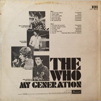 Lot 632 - THE WHO - MY GENERATION LP (ORIGINAL UK PRESSING - BRUNSWICK LAT 8616