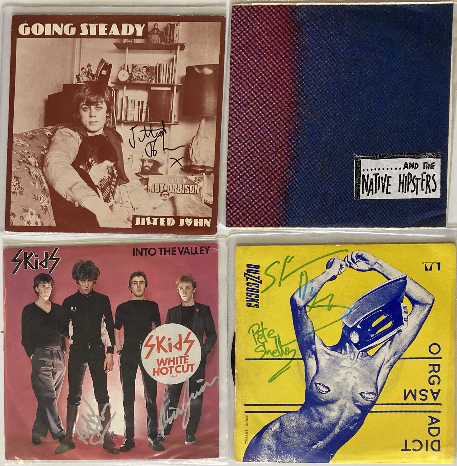 Lot 467 - SIGNED AND RARE PUNK SINGLES - JILTED JOHN / BUZZCOCKS