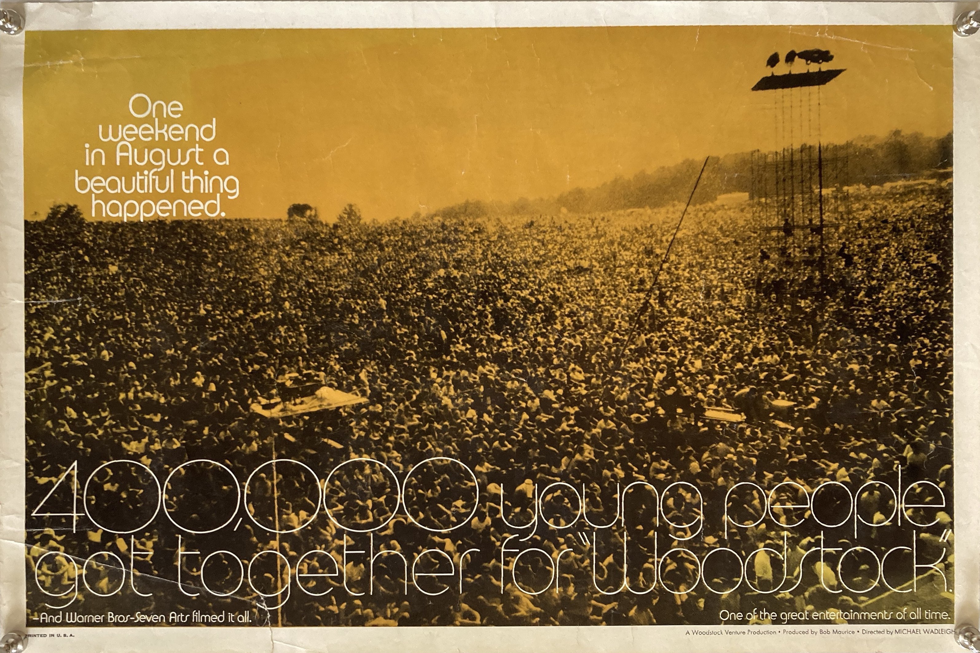 Lot 299 ORIGINAL FESTIVAL POSTERS WOODSTOCK