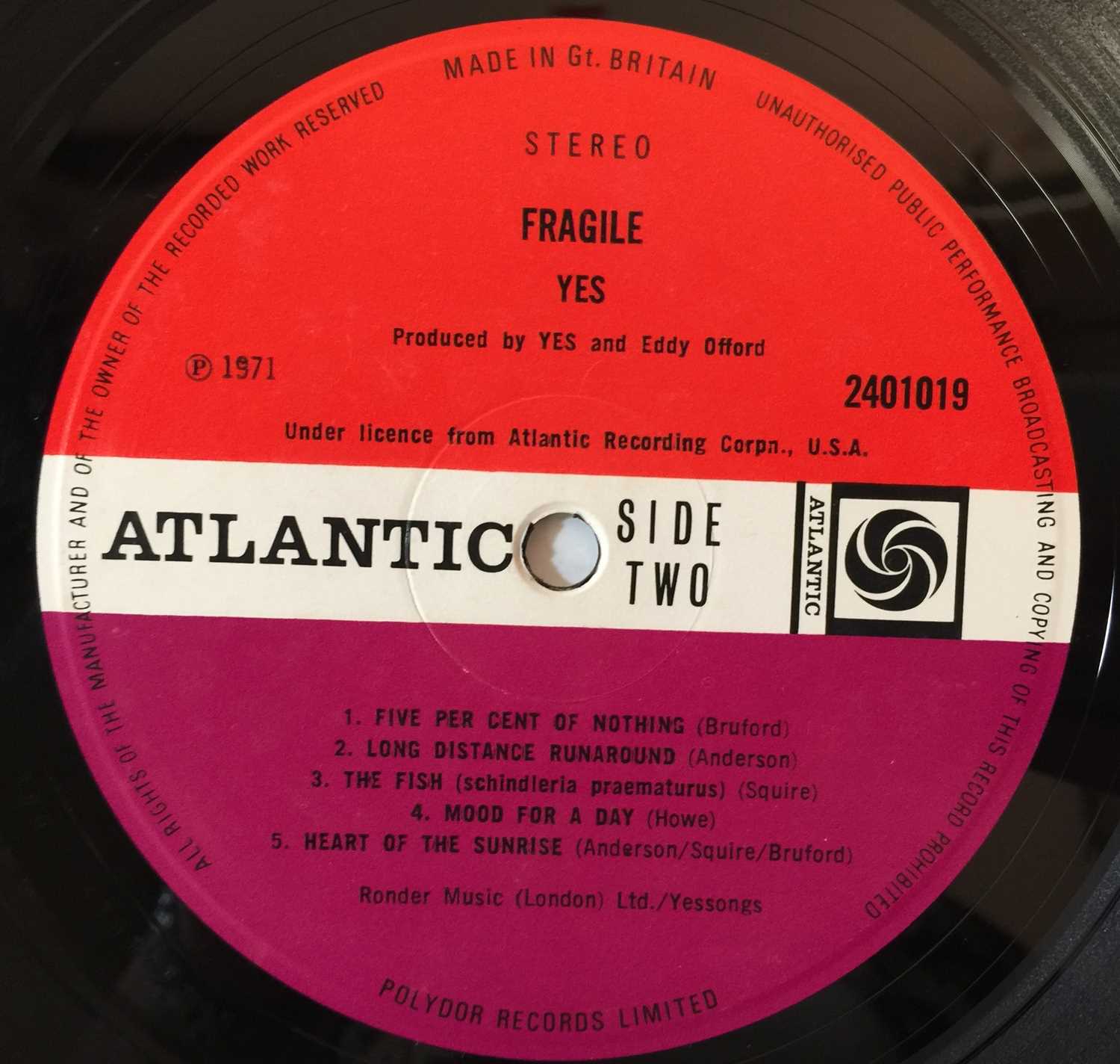 Lot 638 YES/LED ZEPPELIN/KING CRIMSON ORIGINAL UK