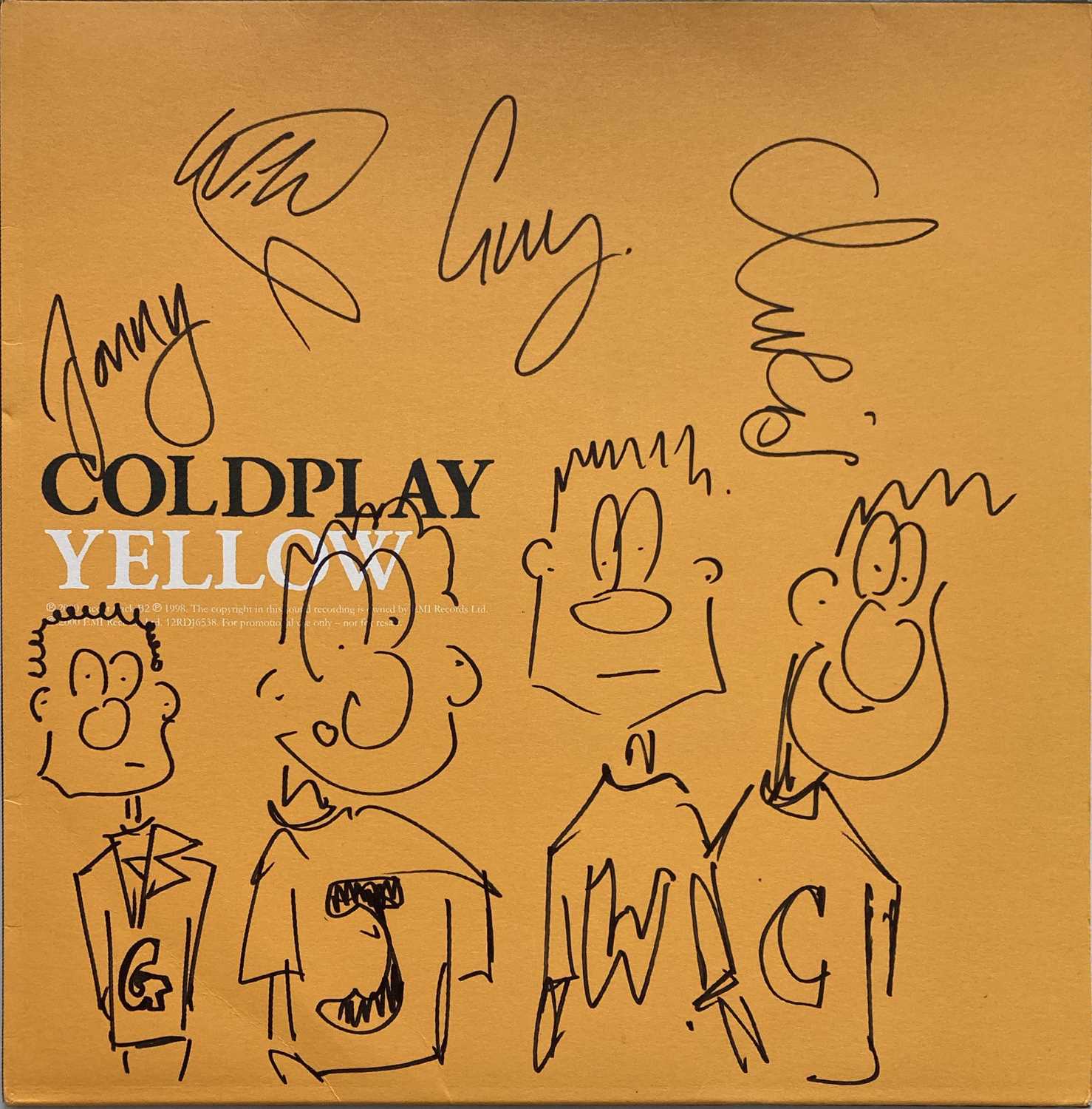 Coldplay Yellow Lettering Lot 181 - COLDPLAY FULLY SIGNED YELLOW PROMO 12
