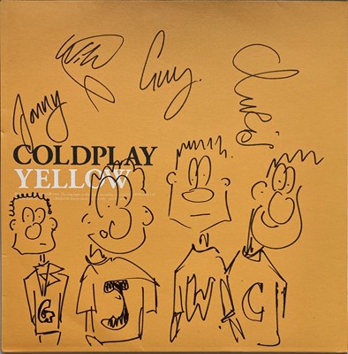 Lot 181 - COLDPLAY FULLY SIGNED YELLOW PROMO 12".