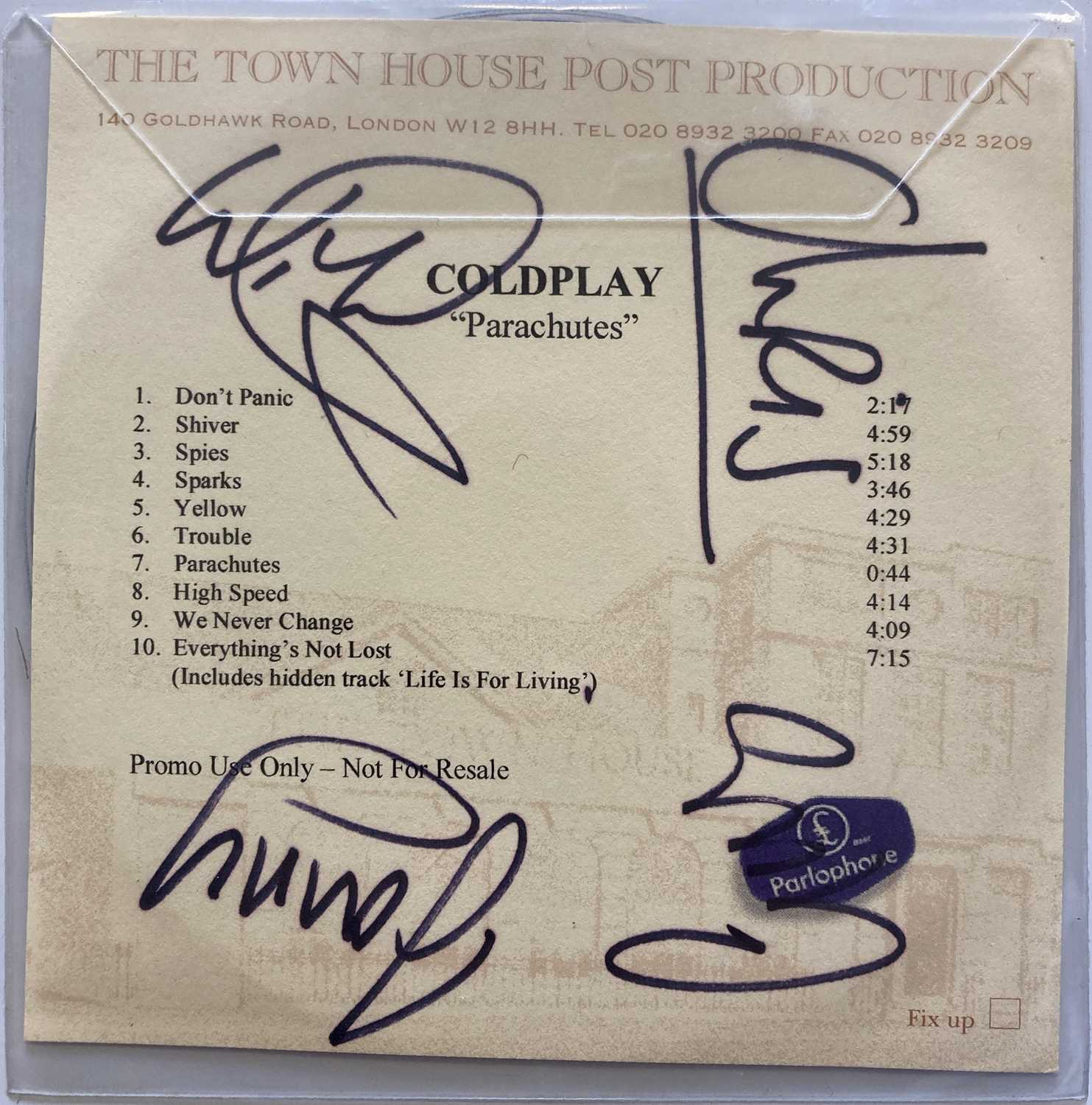 Lot 183 - COLDPLAY SIGNED TOWN HOUSE CD.