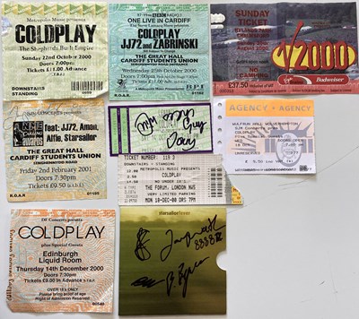 Lot 184 - COLDPLAY SIGNED TICKETS / STARSAILOR SIGNED ITEMS.